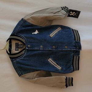 NWT Gear For Sports Varsity Denim Jacket Toddler Size 3T Duck Goose Lined NEW